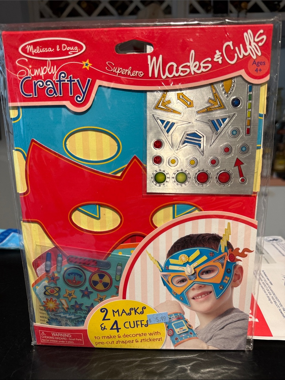 Melissa & Doug Blue and Red Superhero Masks & Cuffs Craft Kit
